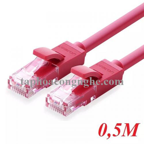 Ugreen 11220 0.5M màu Đỏ Cáp mạng LAN cat6 UTP NW101 30011220